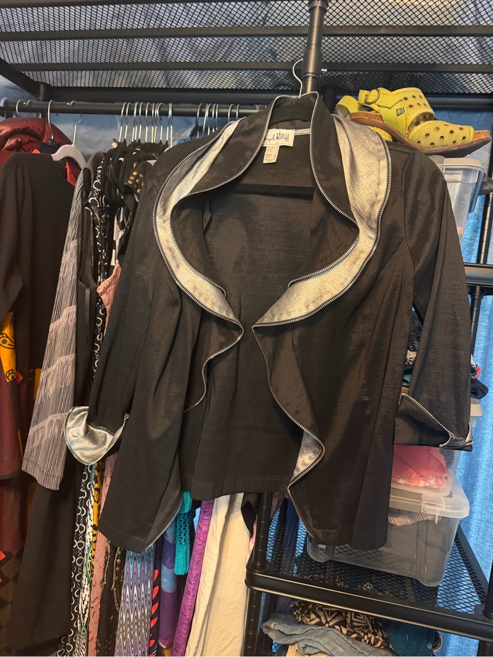 Joseph Ribkoff Black Jacket with Silver Trim